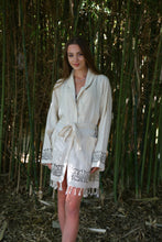 Load image into Gallery viewer, Linen Cotton Hand Block Printed Robe S/M, Morning Gown, Dressing Robe, House Gown
