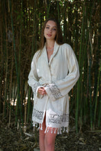 Load image into Gallery viewer, Linen Cotton Hand Block Printed Robe S/M, Morning Gown, Dressing Robe, House Gown
