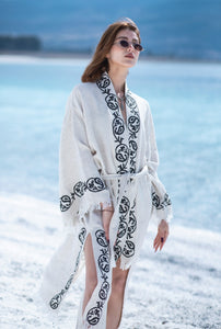 Paisley Kimono Robe, Loungewear, Dressing Gown, Festival Boho Kimono