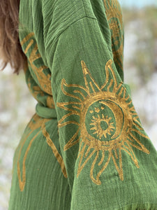 Sun and Moon Kimono-Robe-Green,  Lounge Wear