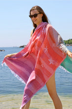Load image into Gallery viewer, Rainbow in the Sea Turkish Towel, Throw Blanket
