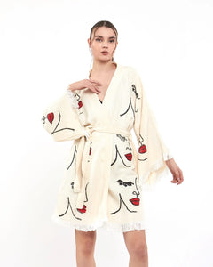 Pretty Women Kimono Robe, LoungeWear, Dressing Gown, Pocket