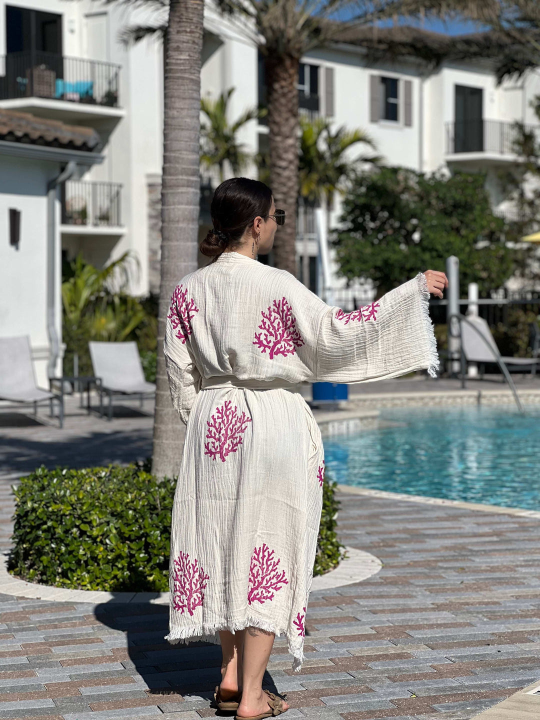 Coral Kimono Robe