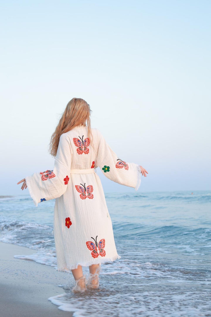 Butterfly Kimono Robe-Natural Color