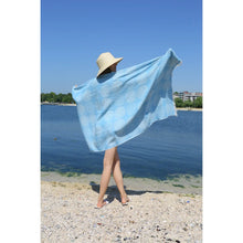 Load image into Gallery viewer, Blue Swirls Sand Resistant Turkish Beach Towel,Throw, Shawl
