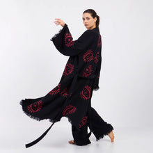 Load image into Gallery viewer, Eye Kimono Robe, House Wear, Lounge Wear with Pockets(Black)

