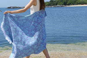 Green Sea Turkish Towel, Lap Throw, Baby Blanket