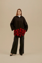 Load image into Gallery viewer, Luxurious Soft Knitted Black/Flower Cardigan Jacket
