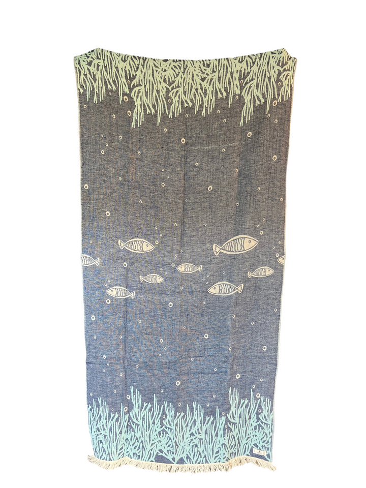 Fishes and Coral Turkish Towel
