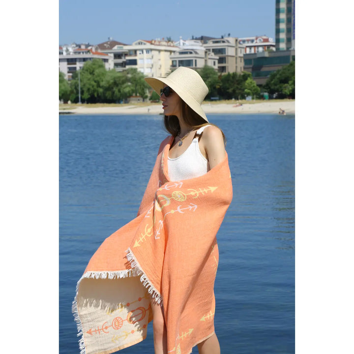 Orange Seeing Eye Turkish Towel