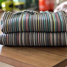 Load image into Gallery viewer, Colored Stripes Handwoven Turkish Towel, Throw, Shawl

