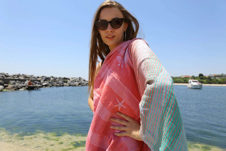 Rainbow in the Sea Turkish Towel