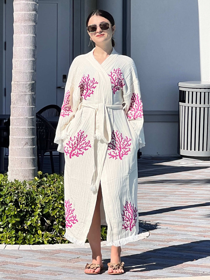Coral Kimono Robe