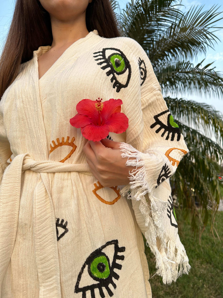 Green Eyes Kimono Robe