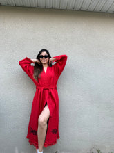 Load image into Gallery viewer, Fire Kimono Robe, House Wear, Lounge Wear, Dressing Gown, Duster Robe
