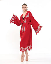 Load image into Gallery viewer, Mandala Kimono Robe, Lounge Wear, Dressing Gown, with Pocket
