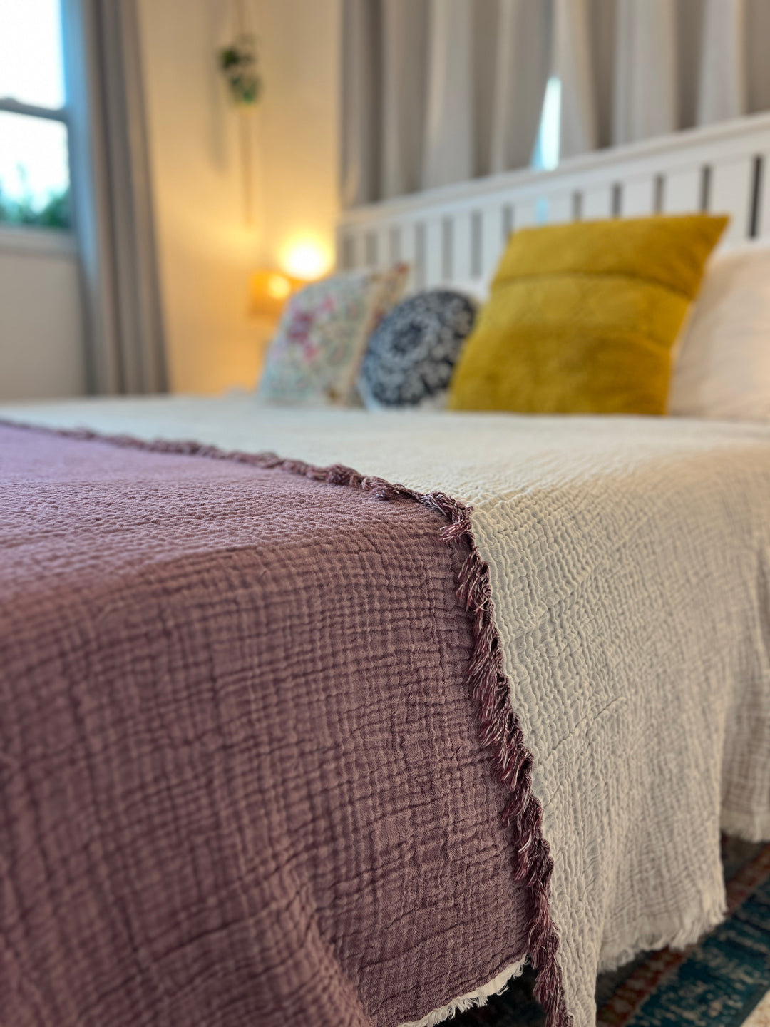 Crinkled Muslin Bed Blanket