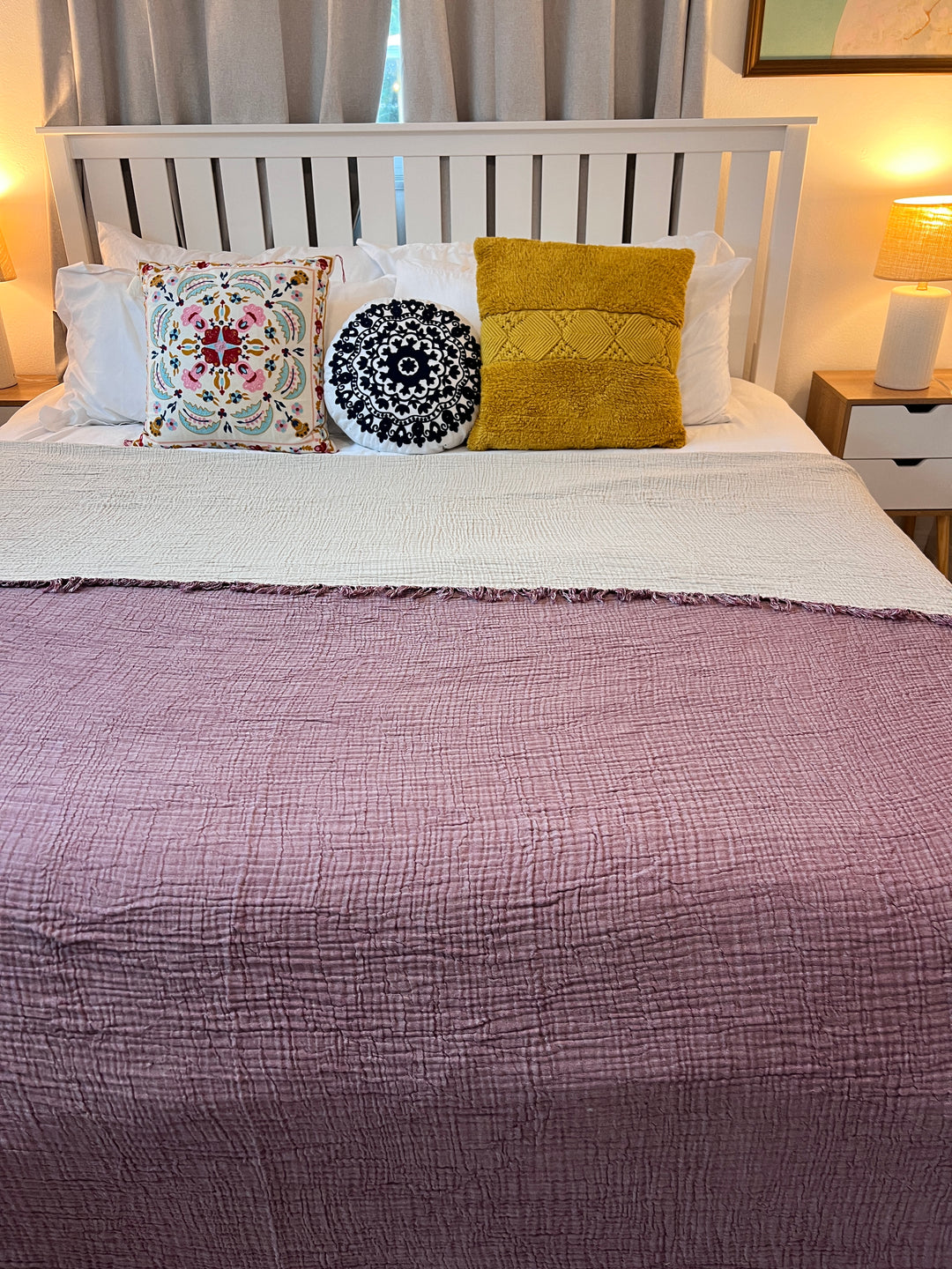 Crinkled Muslin Bed Blanket