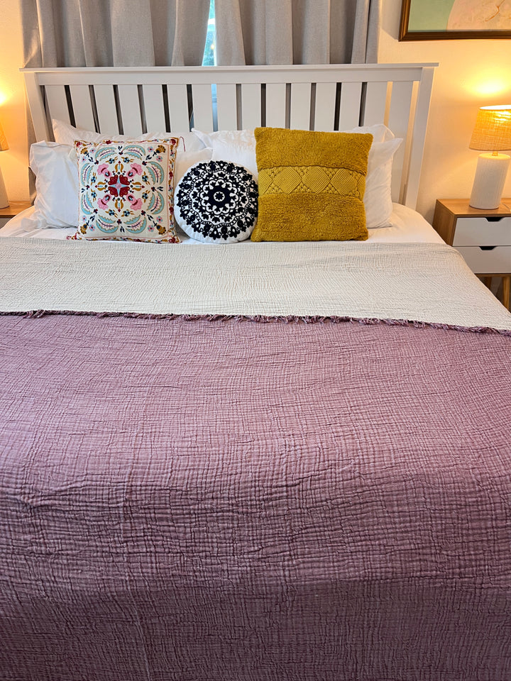 Crinkled Muslin Bed Blanket