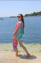 Load image into Gallery viewer, Rainbow in the Sea Turkish Towel, Throw Blanket
