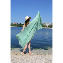 Load image into Gallery viewer, Green Swirls Sand Resistant Turkish Beach Towel,Throw, Shawl
