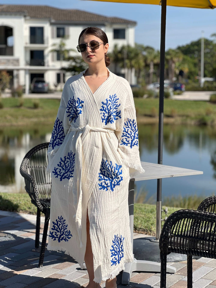 Coral Kimono Robe