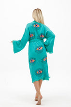 Load image into Gallery viewer, Mint Evil Eye Kimono, Dressing Gown, House Coat
