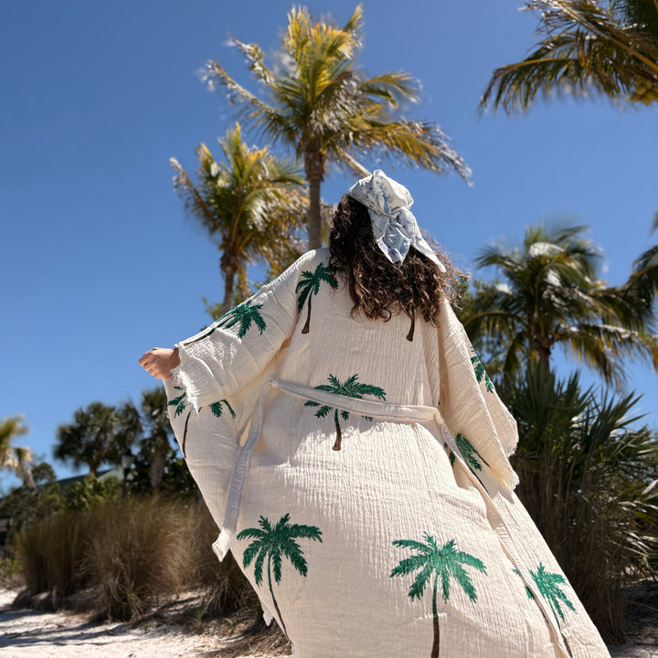Kimono de palma, kimono bohemio para festivales 