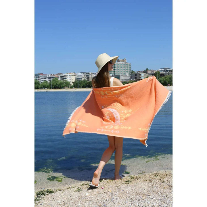 Orange Seeing Eye Turkish Towel
