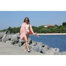 Load image into Gallery viewer, Leaf Red Sand Resistant Turkish Beach Towel, Throw, Shawl
