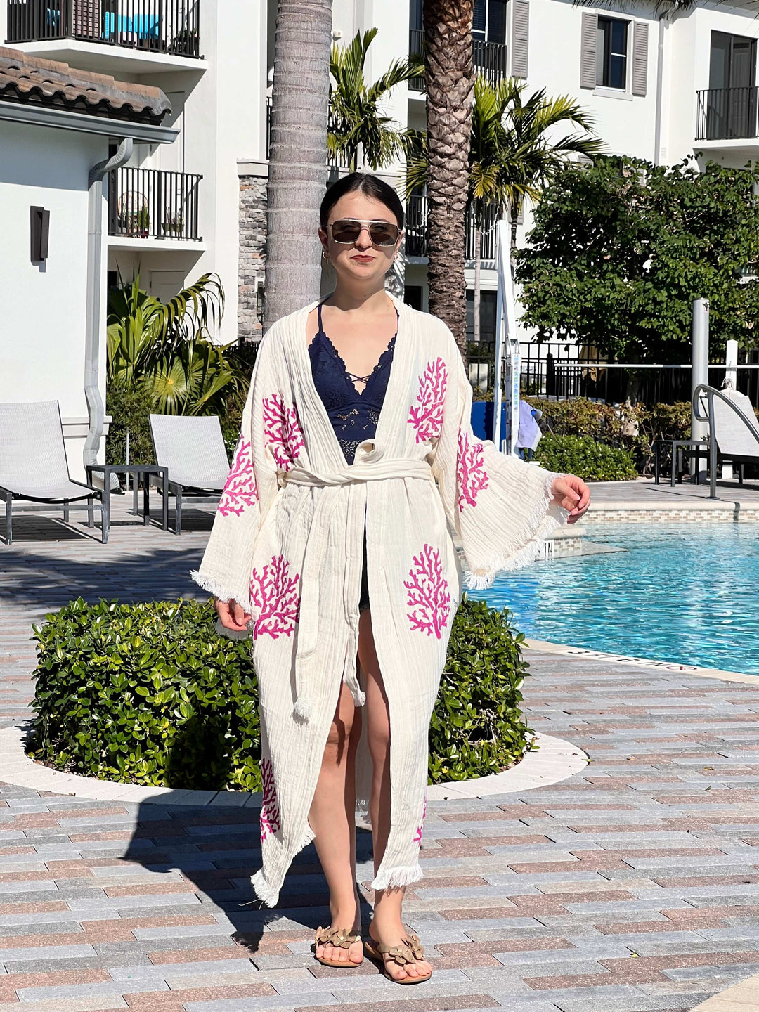 Coral Kimono Robe