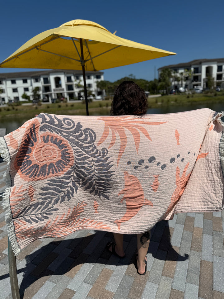 Dolphin and Whale Turkish Towel