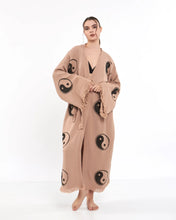 Load image into Gallery viewer, YingYang  Kimono Robe, Lounge Wear, Dressing Gown, Pocket
