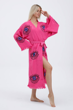 Load image into Gallery viewer, XL Pink Evil Eye Kimono
