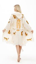 Cargar imagen en el visor de la galería, Short Tiger Robe with Hood LoungeWear, Beach Wear, Morning Gown, Dressing Robe, House Gown
