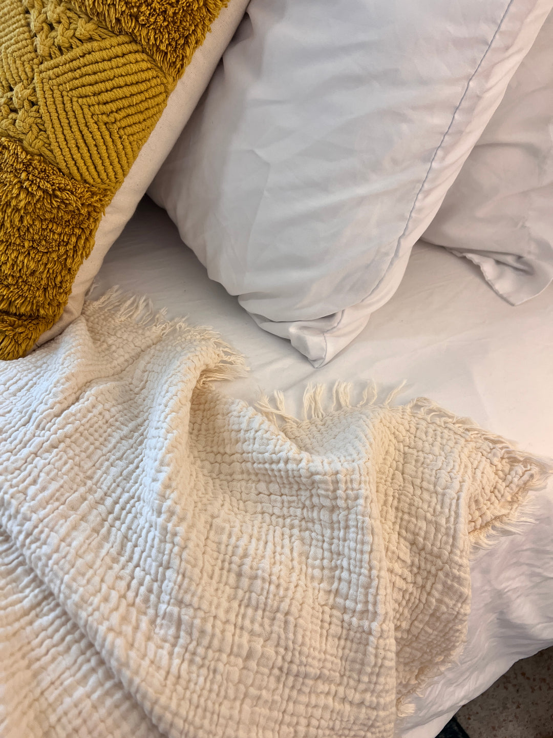 Crinkled Muslin Bed Blanket