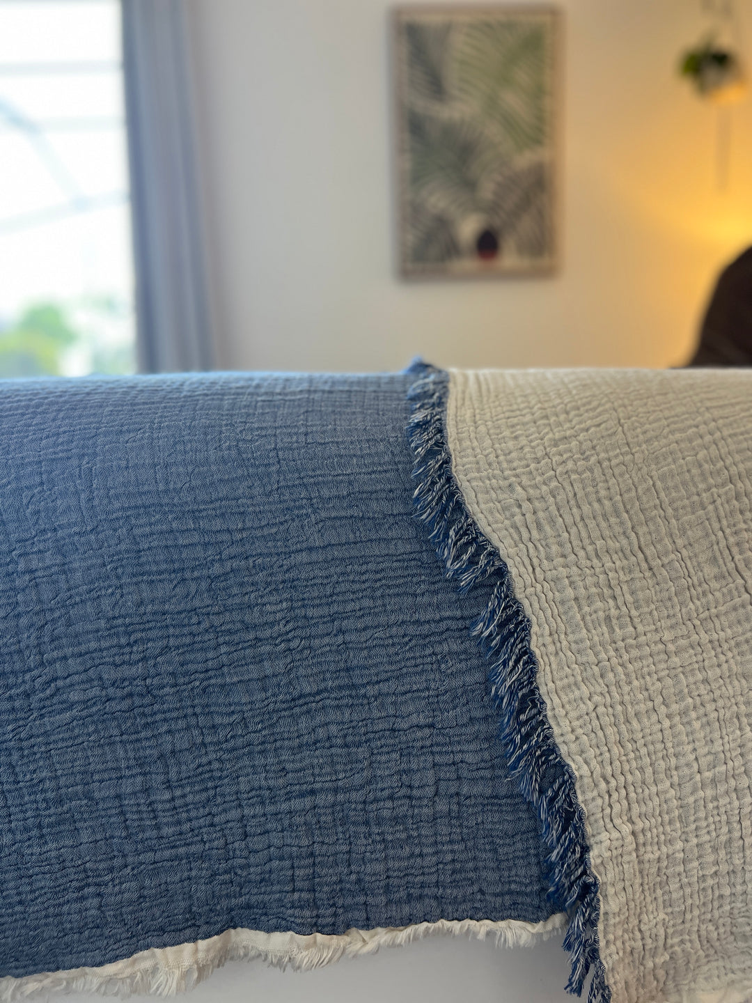 Crinkled Muslin Bed Blanket