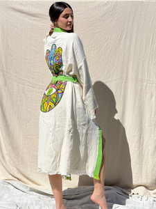 Hamsa Kimono Robe, Lounge Wear, Beach Wear