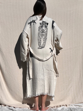 Load image into Gallery viewer, Black Tiger Kimono Robe, Lounge Wear, Beach Wear, Morning Gown, Dressing Robe, House Gown
