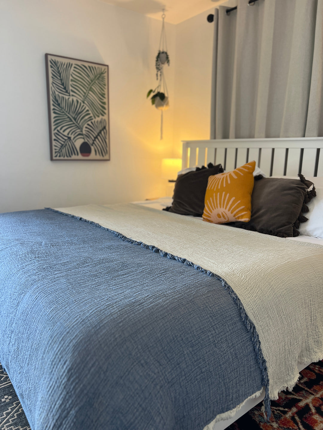 Crinkled Muslin Bed Blanket