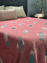Load image into Gallery viewer, Fish Crinkled Muslin Bed Blanket Queen/King
