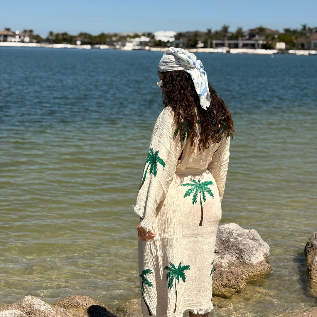 Kimono de palma, kimono bohemio para festivales 