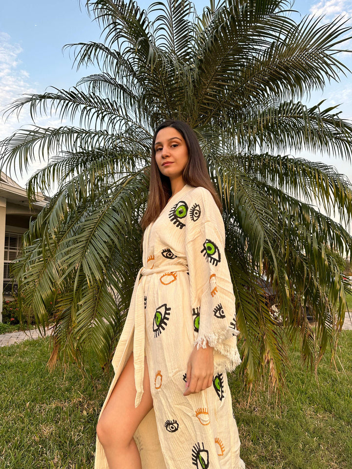 Green Eyes Kimono Robe
