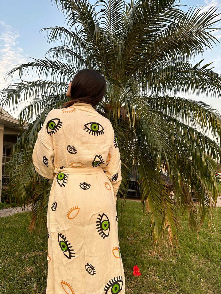 Green Eyes Kimono Robe