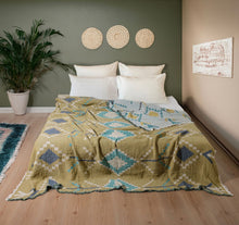 Load image into Gallery viewer, Native Crinkled Muslin Bed Blanket Queen/King
