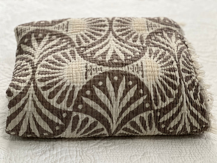 Ginkgo Muslin Bed Blanket
