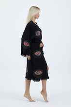 Load image into Gallery viewer, Black Evil Eye Kimono, Dressing Gown, House Coat
