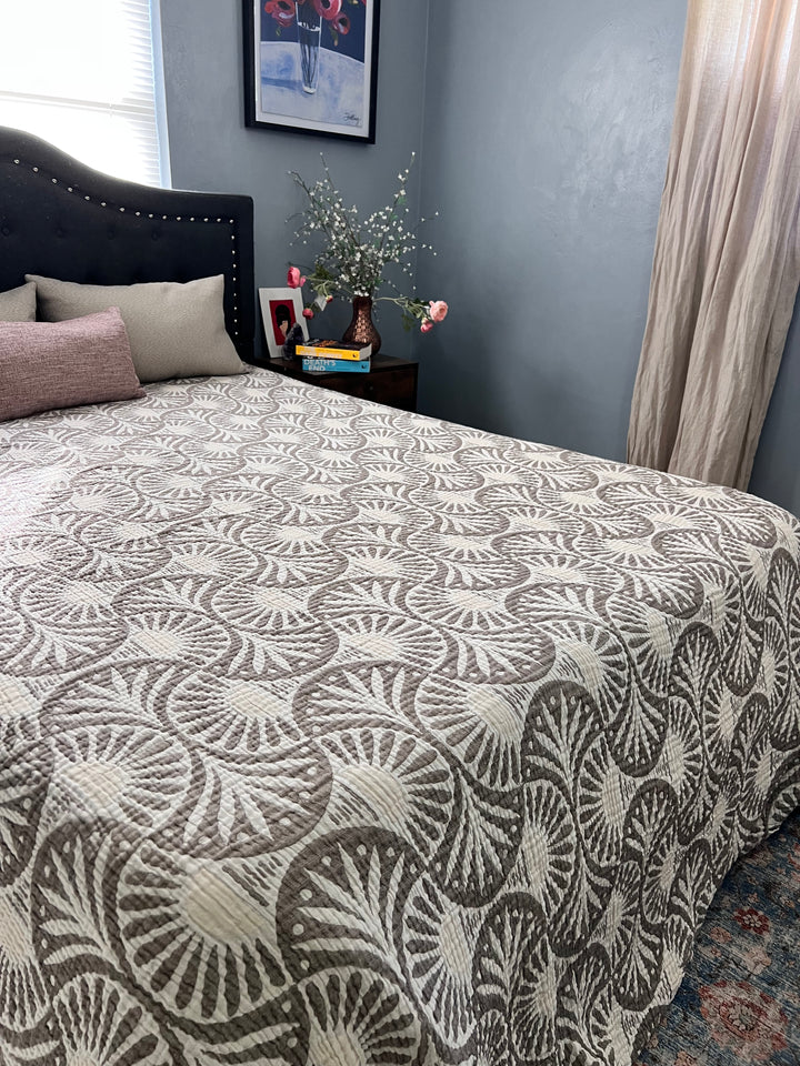 Ginkgo Muslin Bed Blanket
