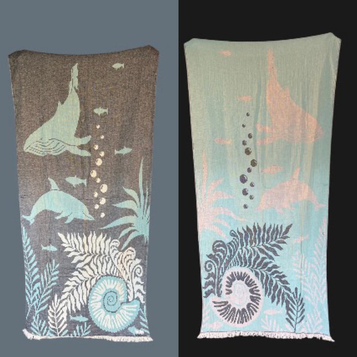 Dolphin and Whale Turkish Towel