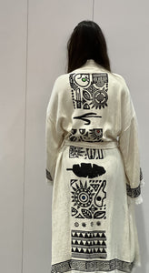 Egyptian Motifs Kimono Robe